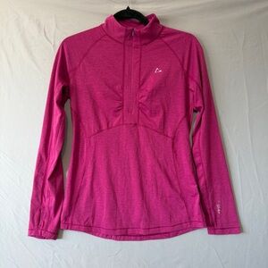 Paradox Womens 1/4 Zip Pullover Size S Pink Merino Wool Blend Fitness Yoga Gym